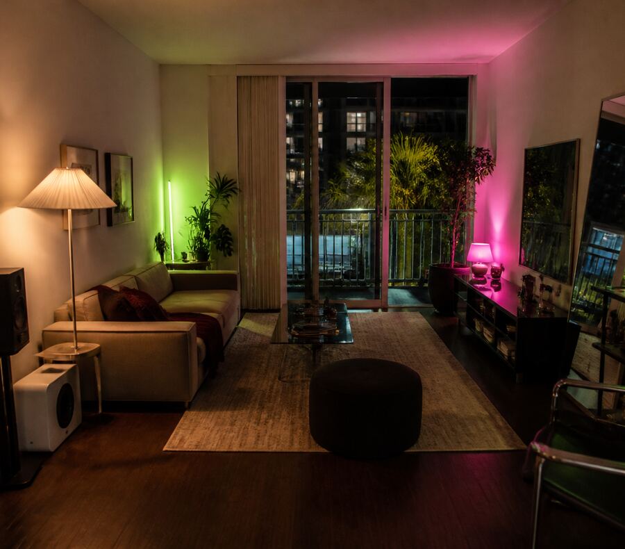 A quiet living room before the move